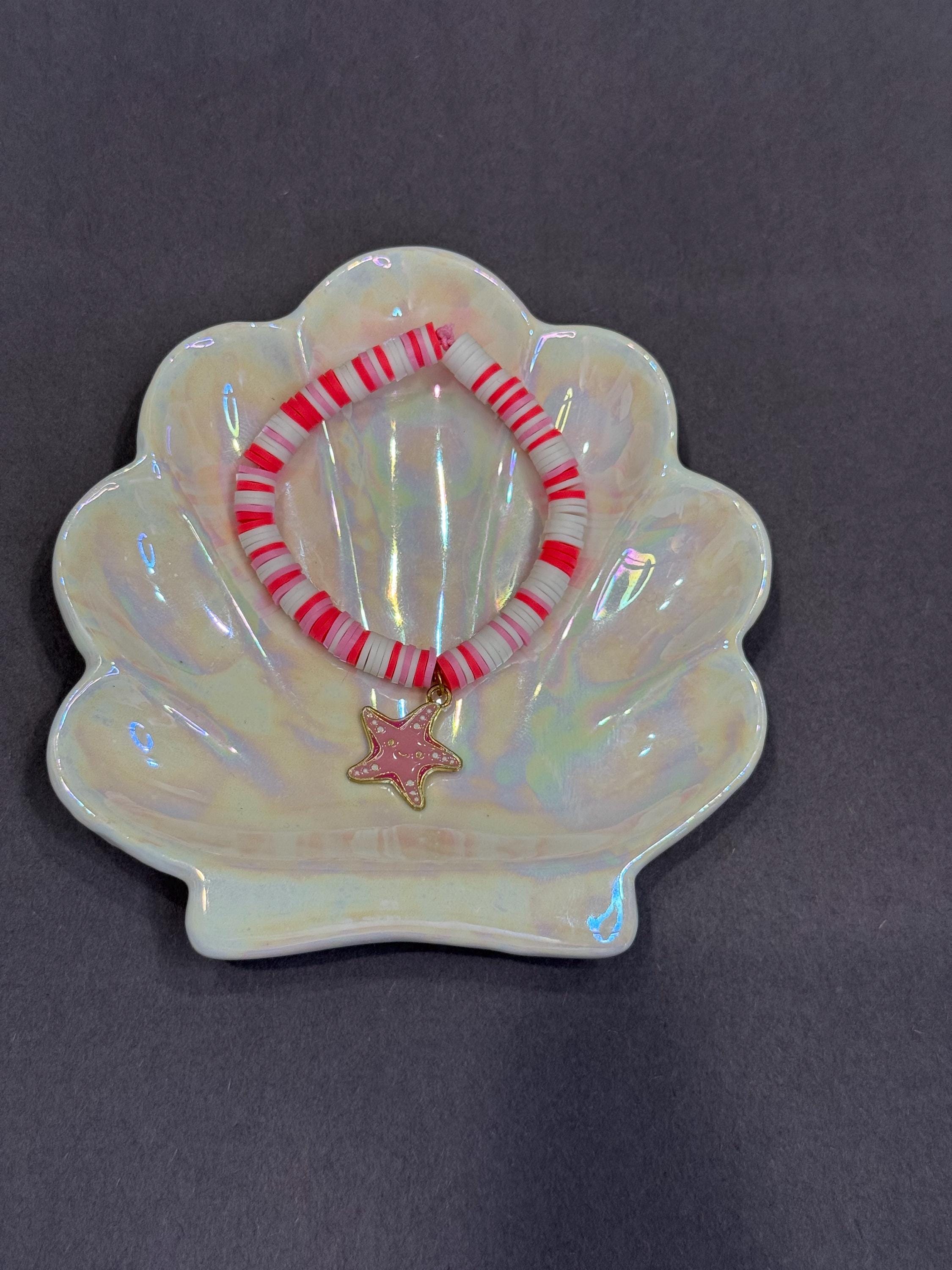 cartoon starfish clay bead bracelet