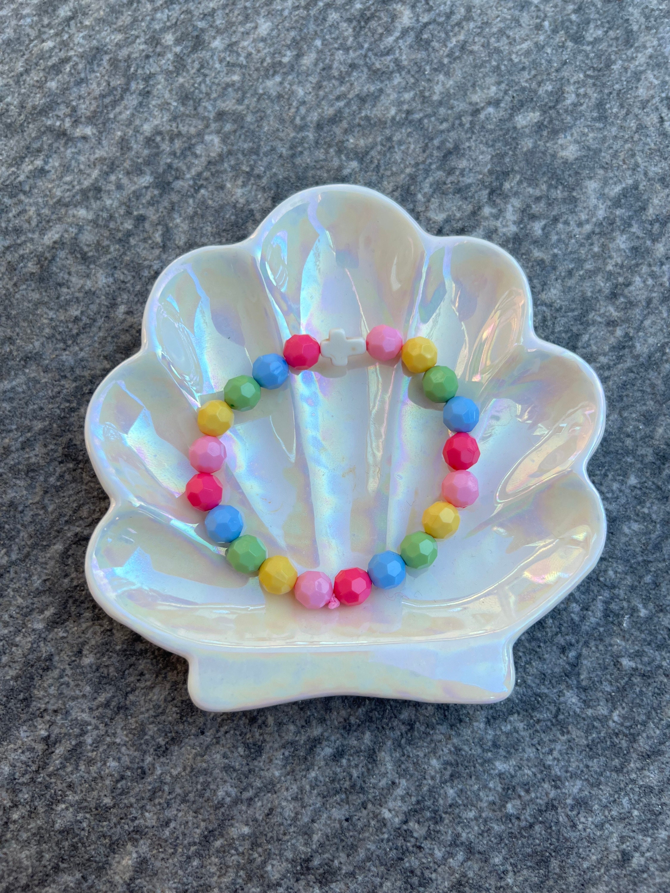 pastel cross beaded bracelet